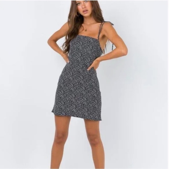 Princess Polly Charley dot pattern tie strap mini dress 772 - Picture 1 of 12